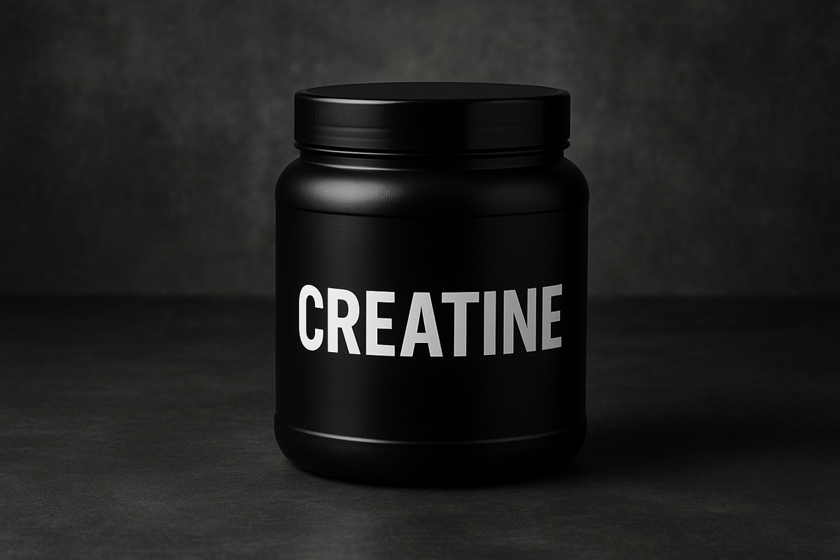 A scoop of creatine powder, illustrating a key supplement for muscle building and strength.